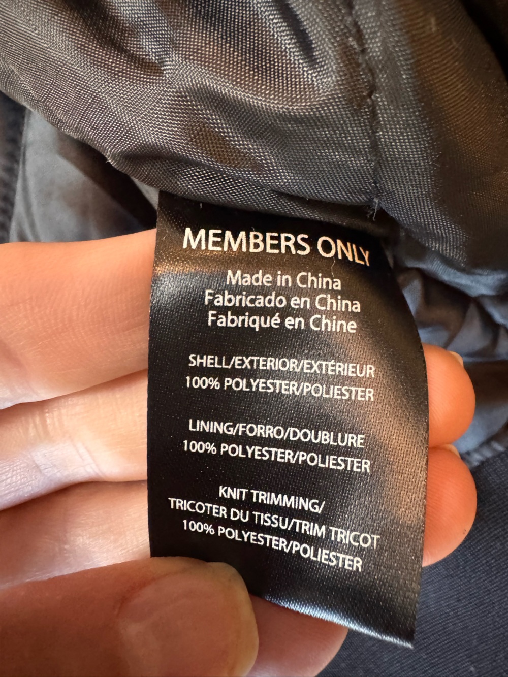 Members Only Black Quilted cropped Bomber Jacket Navy/Black color size Large - Picture 7 of 10